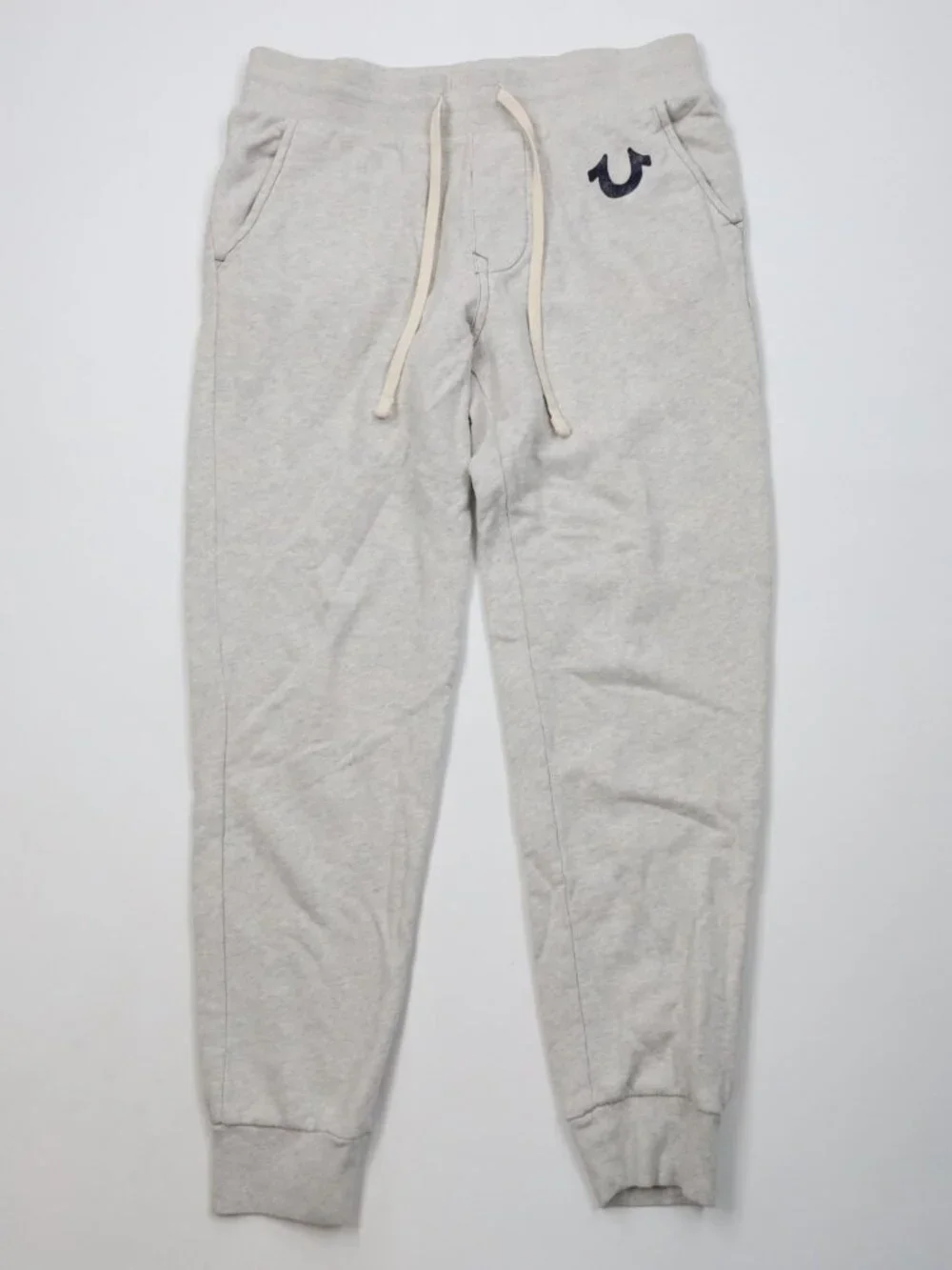 True Religion Mens Medium Classic Logo French Terry Cuffed Sweatpants Joggers